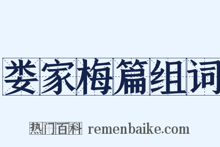 娄家梅篇组词是什么意思的图片
